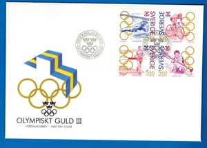 STAMPS SWEDEN-Swedish Olympic Games Medallists,3rd series, set of 4,FDC, 1992- # - Picture 1 of 1