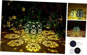 Linternas Solares Jardín Bohemio, Juego de 2 Marroquíes Exterior Impermeable Turquesa - Imagen 1 de 7