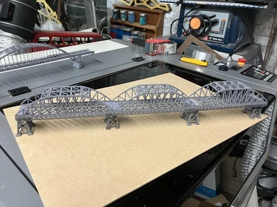 Set of 3 Arch Girder Bridges With Bridge Piers Z Scale Double or Triple Track - Image 1 of 4