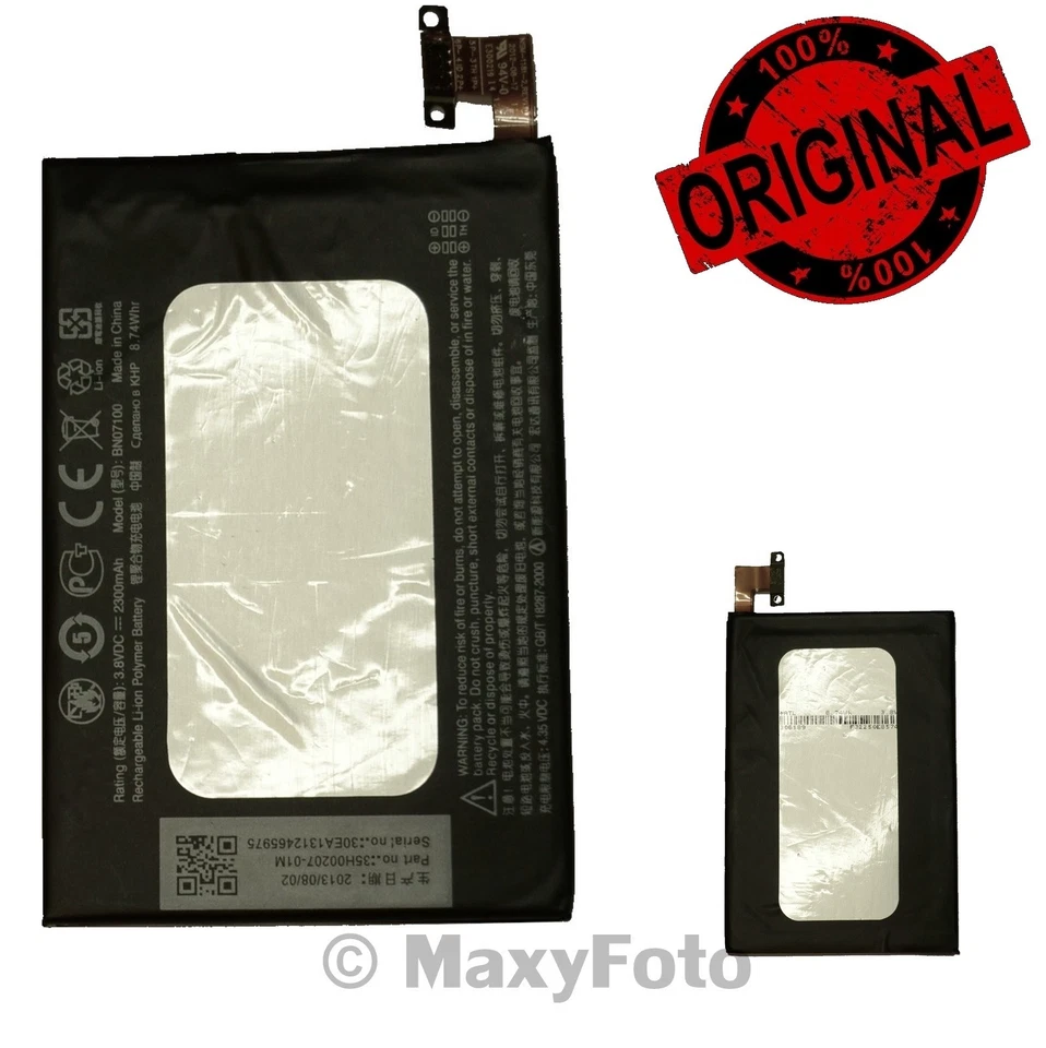 HTC BATTERIA ORIGINALE BN07100 3.8V 2300mAh PIAL RICAMBIO AL LITIO PER ONE M7 - Immagine 1 di 3