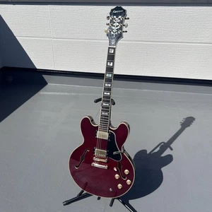 Epiphone Sheraton II Pro Semi-Hollow E-Gitarre Weinrot Coil Tap Japan - Bild 1 von 20