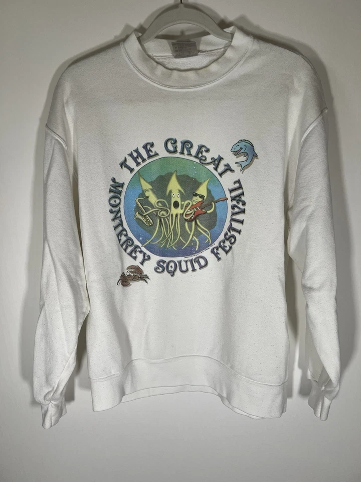 Sudadera De Colección Años 90 Oneita Monterey Gran Calamar Acuario California L DIVERTIDA Foto 1 de 4
