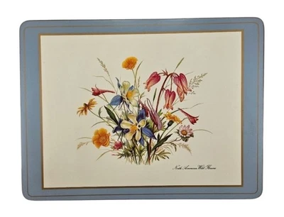 PIMPERNEL PLACEMAT Cork Backing England "North American Wild Flowers" 9"x12" - Image 1 of 4