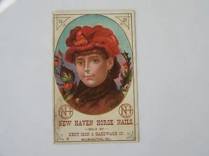Wilmington Delaware DE Trade Card New Haven Horse Nails Kent Iron Hardware 1880s - Picture 1 of 2