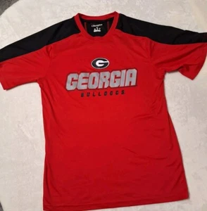 Champion Size M Short Sleeve Red & Black Georgia Bulldogs Shirt - Picture 1 of 8