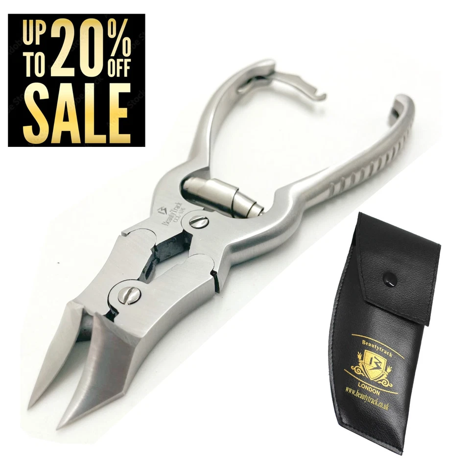 BEAUTYTRACK Cortaúñas quiropráctico de podología en forma de luna de alta resistencia/cortaúñas gruesas