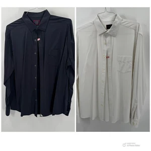 UNTUCKit Mens Button-Down 2 Shirt Lot Black & White X-Large Nylon/Elastane Blend - Picture 1 of 7