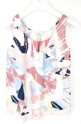 GANT Asymmetric Spin Art Printed T-Shirt Women's UK 8 Sleeveless Round Collar - Imagem 1 de 4