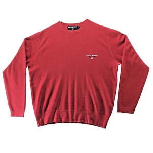 Vintage Polo Sport Ralph Lauren Wool Knit Sweater Mens Large Red Casual Crewneck - Picture 1 of 15