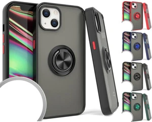 Custodia per iPhone 13 6,1" liscia opaca anello magnetico protezione cover+Prytool - Foto 1 di 31