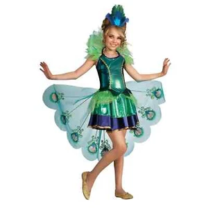 Kostüm Pfau Mädchen Kleid Paradiesvogel Fasching Karneval Peacock - Picture 1 of 1