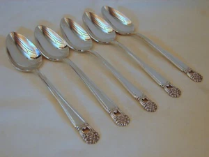 5, 1847 Rogers Bros Silver Eternally Yours Teaspoons, Excellent, 6-1/8in, 1941 - Picture 1 of 5