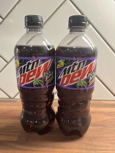 Mountain Mtn Dew Pitch Black Two 20oz Bottles Canada Import Exclusive US Ship - Picture 1 of 2
