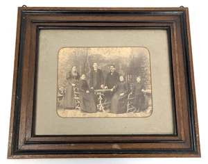 Antikes Familienfoto um 1900 im Holzrahmen - Originalfoto im Jugendstilrahmen - Bild 1 von 13