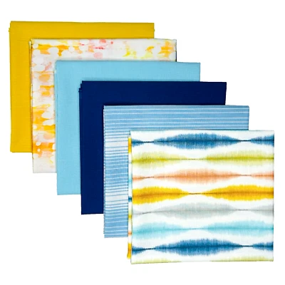 Juego de 6 cuartos de grasa nuevos - Multi rayas con impresiones coordinadoras y sólidos Foto 1 de 4