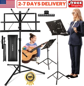 Adjustable Sheet Music Stand Metal Tripod Portable Holder Carrying Bag Foldable - Picture 1 of 24