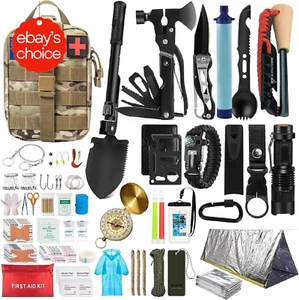 Survival Kit 249 PCS Emergency First Aid Gear Molle System for Camping Hiking - Picture 1 of 12