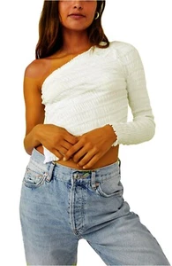 FREE PEOPLE Jasmine One Shoulder Top Off-White Size L MSRP $68 - Picture 1 of 1