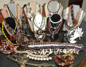 7+ lbs Vintage to Now Jewelry Lot Mostly Necklaces Signed, Stone, Silver & More - Picture 1 of 21