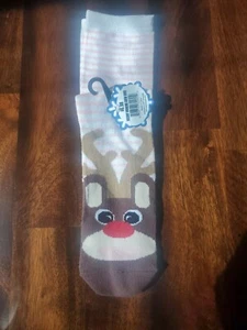 Damen 1 Paar Crew Socken Weihnachten Rentier Einheitsgröße - Bild 1 von 4