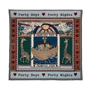 Vintage Noah's Ark Tapestry Promises Kept 26" Wall Hanging Nursery Kids Room  - Picture 1 of 7