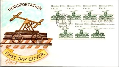 Scott 1898 3 Cents Hand Car Ralph Dyer Hand Painted FDC - Image 1 of 2