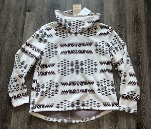 Avalanche Womans Sherpa Lined Aztec Cowl Neck Pullover Sz XL  New With Tags NWT