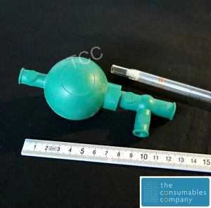 Pipette filling bulb - Rubber 3 way valve safety filler 54mm dia - Free Shipping - Picture 1 of 1