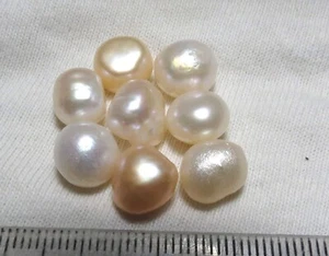 8pc Natural Freshwater Pearls Baroque Style Loose Undrilled Jewelry Earrings - Picture 1 of 5