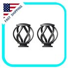 Home Decorators 1 Inch Swirl Cage Curtain Rod Finial Gunmetal Finish - 2 Pack