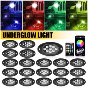 20 Pods RGB Strip LED Under Car Tube Underbody Underglow System Neon Light Kit - Picture 1 of 12