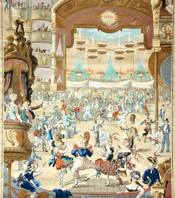 Historische Tapete, Fest im Theater, Bühnenszene, "Opera", Frankreich, um 1920 - Bild 1 von 4