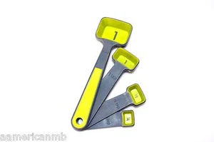 4 pc Swivel Measuring Spoon Set Gray Gre Measurements Table Tea 1/2 1/4 Tsp - Picture 1 of 3