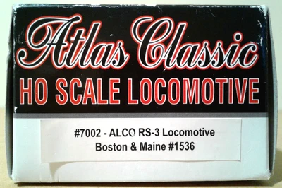 HO SCALE ATLAS CLASSIC ALCO RS3 BOSTON & MAINE B&M #1536 7002 - Image 1 of 4