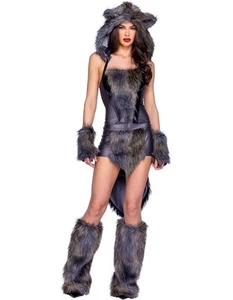 Roma Costume Womens 2Pc Big Bad Wolf Costume In Grey - Picture 1 of 2