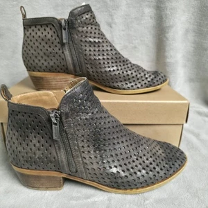 Lucky Brand Women’s Ankle Booties 8M Dark Stone Barcelo Nubuck  Side Zip - Picture 1 of 9