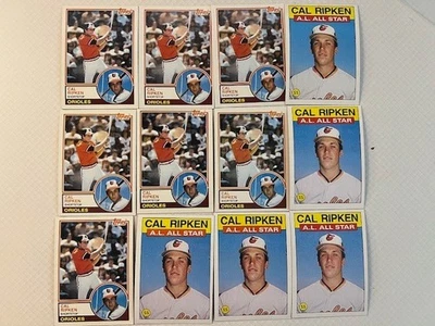 Lote de cartas CAL RIPKEN JR (12)/EX-NM/Topps '83 & '86/HOFer - Imagem 1 de 4