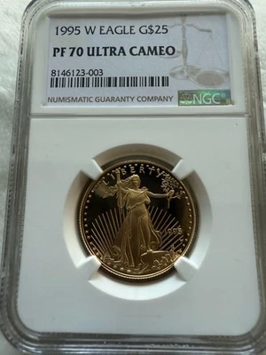 1995 W PROOF Gold Eagle $25 NGC PF70 ULTRA CAMEO - BROWN LABEL - KEY DATE!! NR - Image 1 of 4