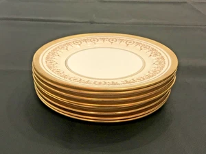 Vintage Aynsley England Gold Dowery 7892 Salatteller 8 1/4" 8er Set - Bild 1 von 7