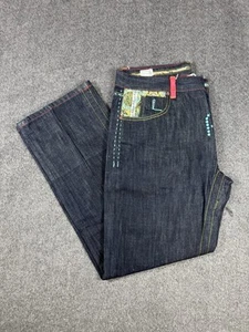 Parish Health Wealth Wisdom Men's Button Fly Embellished Denim Jeans Size 36X32 - Picture 1 of 24