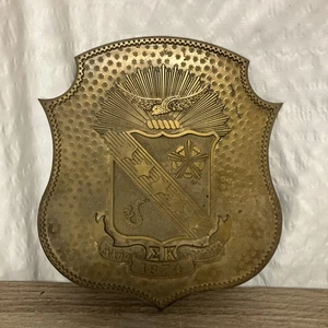 Vintage Sigma Kappa Messing/Bronze Wandbehang Plakette EK 1874 Schild - Bild 1 von 10