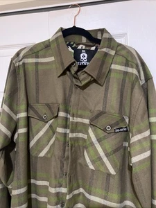 ZERO FOXTROT Shirt Mens 2xl Button Up Flannel Plaid Camo Flip Cuff CAMO - Picture 1 of 9
