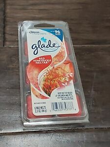 Glade Wax Melts Red Honeysuckle Nectar 6 Wax Melts 2.3oz Up To 96 Hours Per Pack