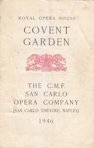 Opera Programme 1946 Covent Garden Naples Butterfly Fineschi Binci De Guerra