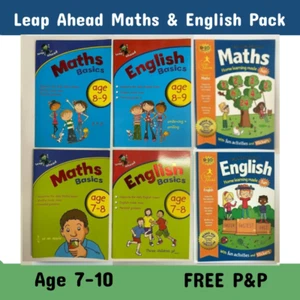 KS2 Leap Ahead Maths & English Basics Bundle of 6 Workbooks Age 7-10 years New - Picture 1 of 7