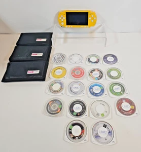 PSP 2003 Yellow Console with games bundle - works - Picture 1 of 24