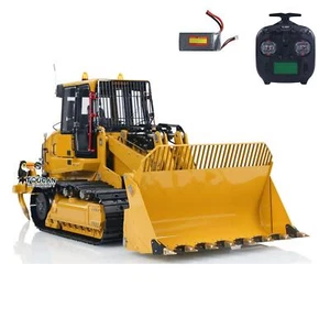 In Stock 1/14 RTR RC Tracked Hydraulic Loader Car 973K Openable Bucket Rear Plow - Picture 1 of 12