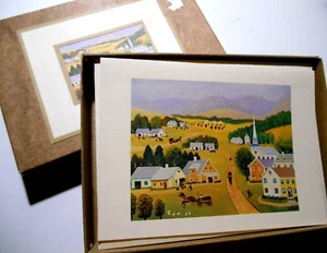 8 Folk Art "Sunday In Town" Notecards & Envelopes - Artist Konstantin Rodko - Picture 1 of 7