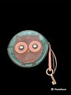 Fossil Leather Coin Purse Green Owl Round