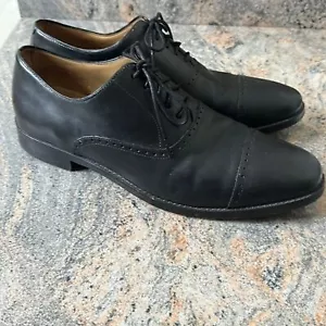 Oxford Cole Haan Cambridge punta de gorra cuero negro para hombre Brogue talla 10 - Imagen 1 de 9